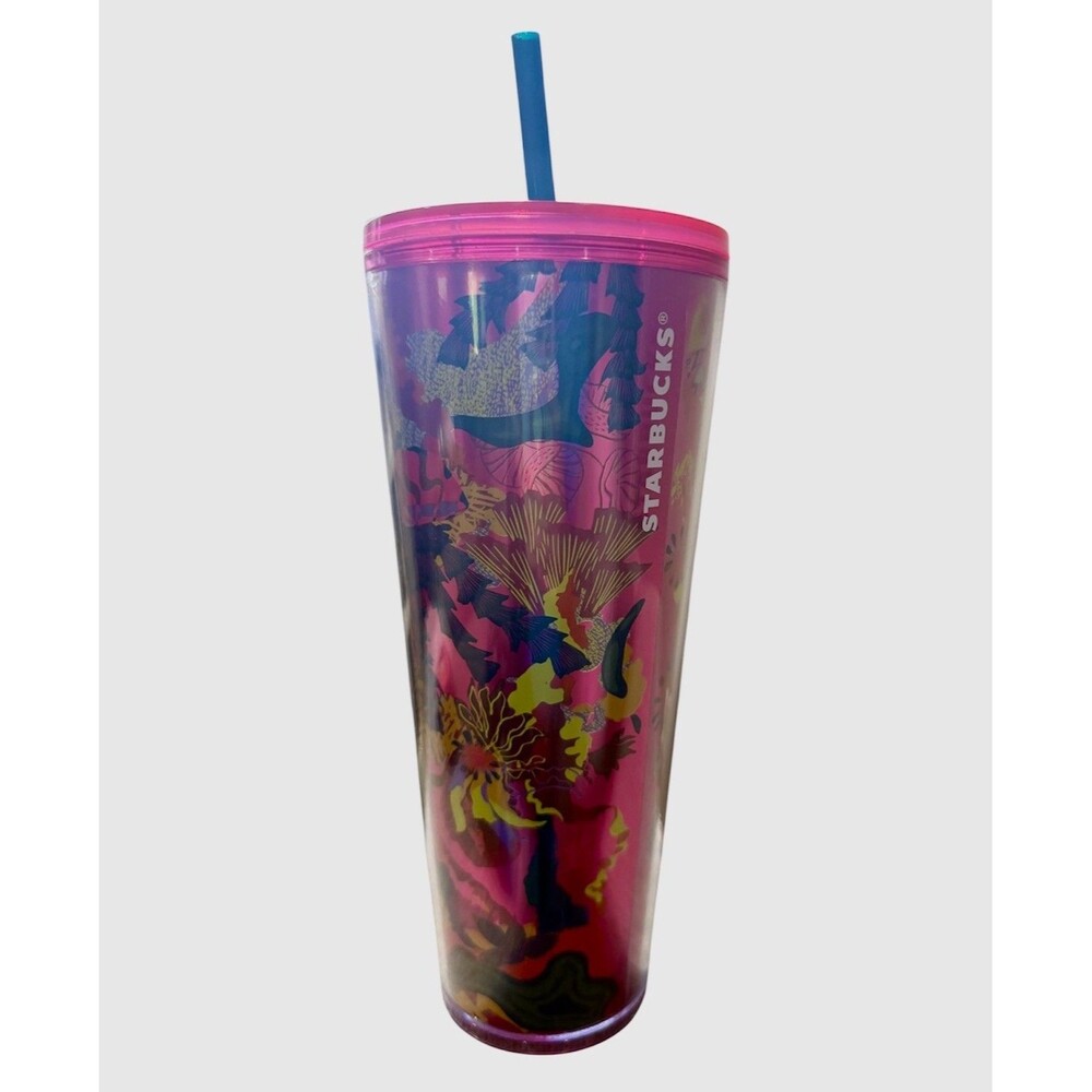 2023 Starbucks Pink Ocean and Floral Forrest Tumbler 24oz NWT